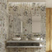 Bathroom vanity area featuring Sensei Flowers Decor 60 × 120cm porcelain wall tiles, styled with twin basins, minimalist mirrors, and soft botanical detailing for a delicate, nature-inspired, contemporary space.