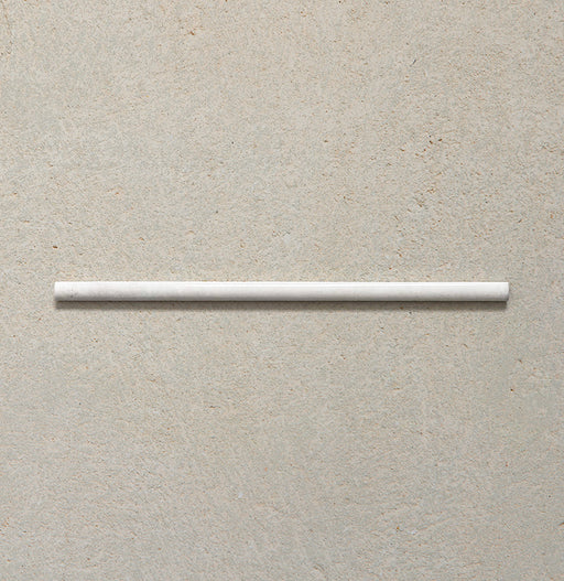 Izmir Blanco Gloss Pencil Bullnose Border Tile 1.2x30cm — a sleek finishing piece designed to complete your Izmir Blanco wall tiles. With a smooth gloss finish and subtle handmade texture, this slim border tile adds a refined edge detail to kitchens, bathrooms, and feature walls.