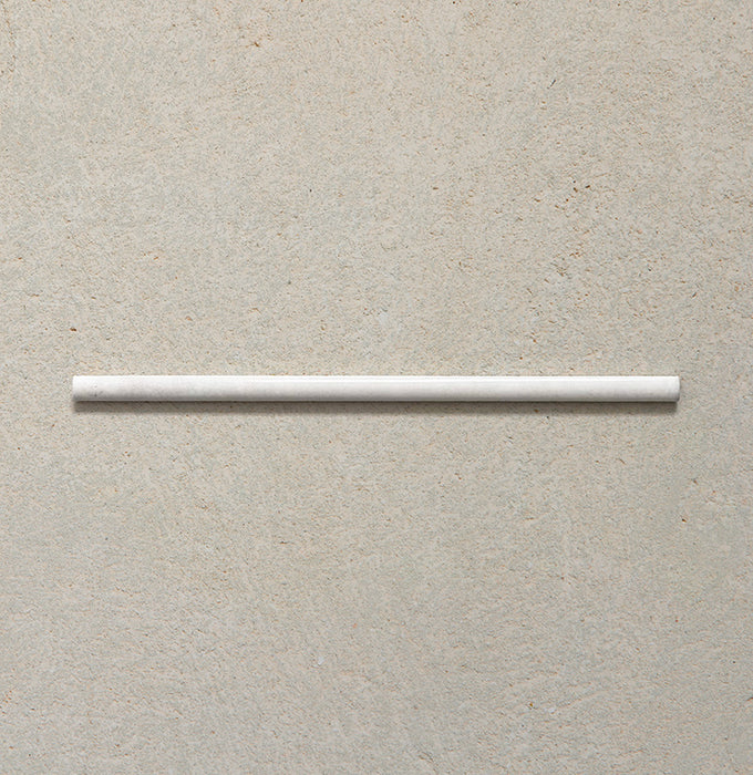 Izmir Blanco Gloss Pencil Bullnose Border Tile 1.2x30cm — a sleek finishing piece designed to complete your Izmir Blanco wall tiles. With a smooth gloss finish and subtle handmade texture, this slim border tile adds a refined edge detail to kitchens, bathrooms, and feature walls.