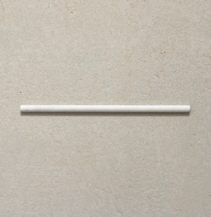 Izmir Blanco Gloss Pencil Bullnose Border Tile 1.2x30cm — a sleek finishing piece designed to complete your Izmir Blanco wall tiles. With a smooth gloss finish and subtle handmade texture, this slim border tile adds a refined edge detail to kitchens, bathrooms, and feature walls.