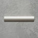 Zellij Chalk White Bullnose Moroccan-style trims in a 3cm x 20cm format, featuring a soft matt white finish and smooth rounded profile, displayed as a flat lay on a neutral stone-effect background.