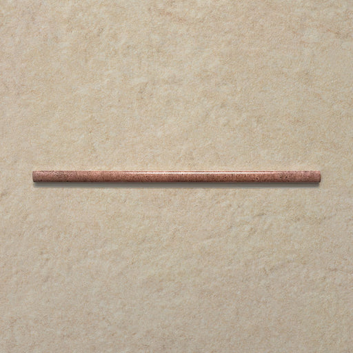 Izmir Tusk Rose Gloss Pencil Bullnose Border Tile 1.2x30cm — single bullnose piece. Finished in a warm blush glaze with natural tonal variation, this glossy border tile provides a soft, handcrafted edge detail that perfectly complements the Izmir Tusk Rose brick tiles. Ideal for creating a seamless, polished finish on walls and splashbacks.