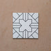 Alhambra Palacio 20x20cm Moroccan tile single tile shot, featuring a clean white background with an intricate black geometric cross pattern for a bold yet timeless design.