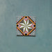 Cabana Star Mini 15x15cm Moroccan-style ceramic tile shown as a single piece, featuring a multicolour geometric star pattern on a teal background.