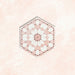 Maroush Dusty Pink 18.7x21.6cm Moroccan hexagonal tile with an intricate floral star design in soft pink and white tones, displayed against a pale marble-effect background.