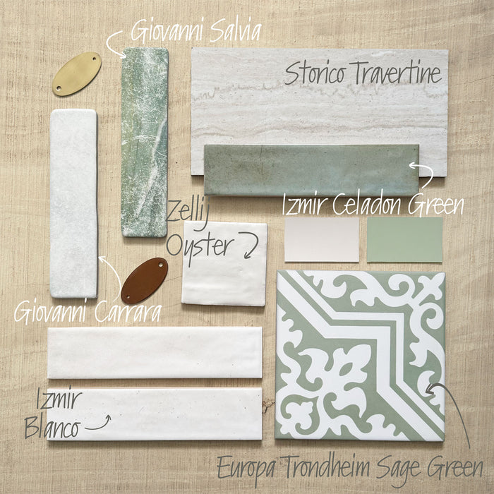 Europa Trondheim Sage Green | Victorian Moroccan Style | 20cm x 20cm