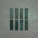 Zellij Gloss Green brick Moroccan-style tiles, 6.5cm x 20cm, rich deep green colour with natural tonal variation, glossy glazed finish, slim rectangular format, handcrafted Moroccan design.