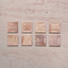 Beijing Rose Pink Decor Square 10x10cm Moroccan-style ceramic wall tiles featuring a soft blush glaze and a curved relief design for added texture and depth.
