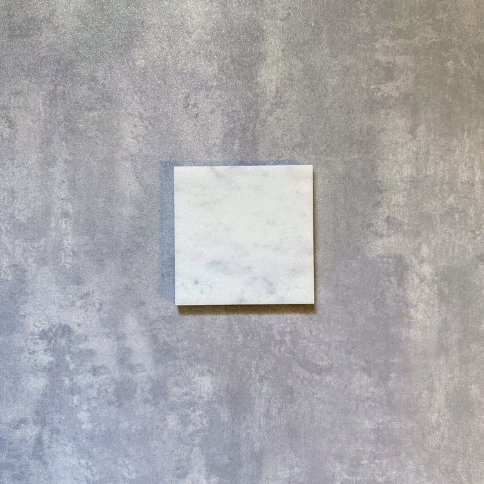 FULL TILE SAMPLE Fitzrovia Honed White Marble Tile | 15cm x 15cm