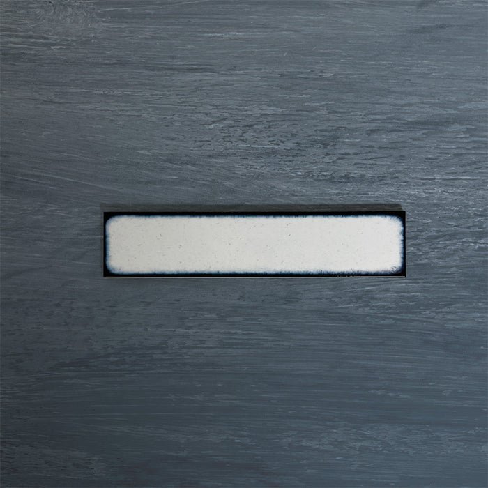Single Chemistry White 6.5cm x 30cm rectangular ceramic wall tile, featuring a glossy crackle-effect white glaze with subtle tonal variation and an artisan handcrafted finish.