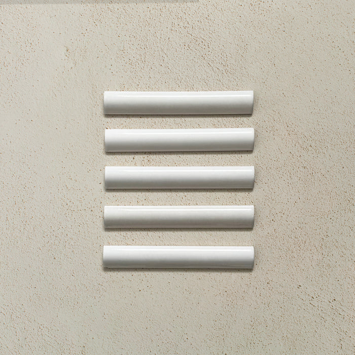 Zellij White Gloss Bullnose | Moroccan Style | 3cm x 20cm