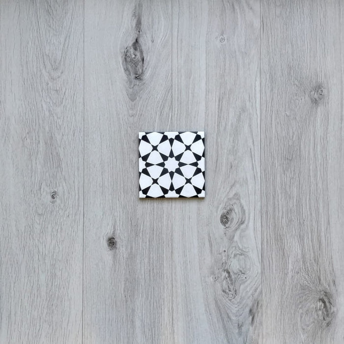 Agraba MINI Moroccan Tile | Black & White Tiles | 15cm x 15cm | Wall & Floor