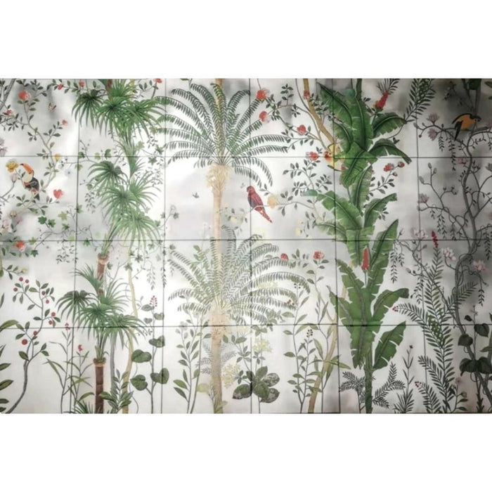 Tropics Silver Wallpaper Composition  FULL TILE SAMPLE