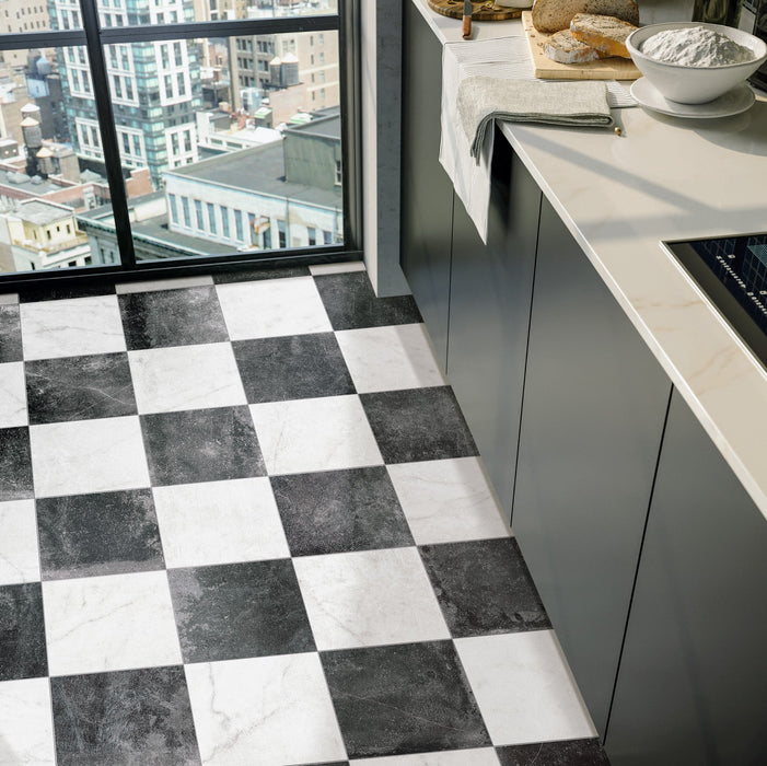 Haven Nero Classic Black Marble Style Chequerboard Tiles | 30cm x 30cm