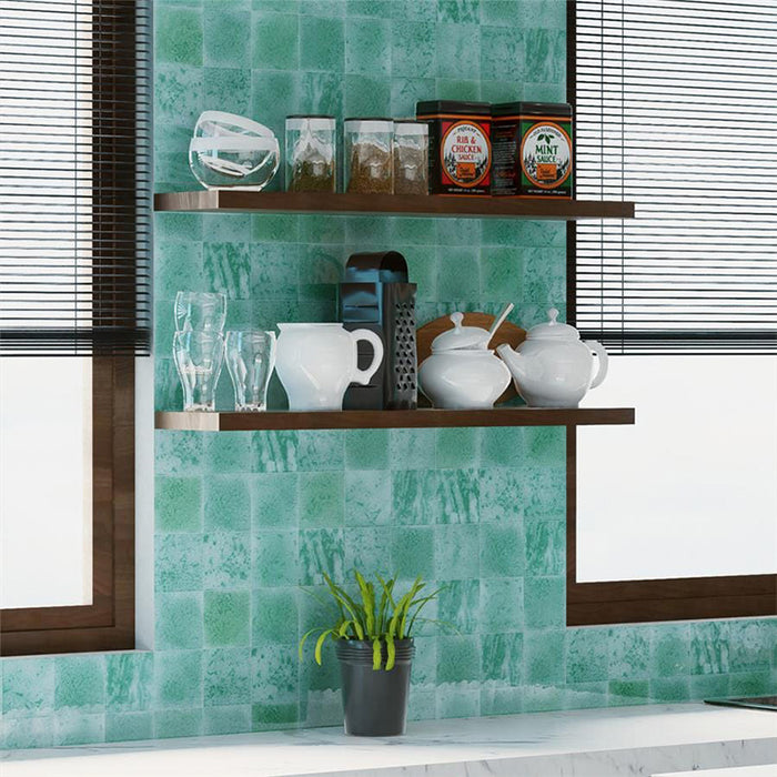 Malaga Aqua Square | Gloss | Wall Tile | 10cm x 10cm