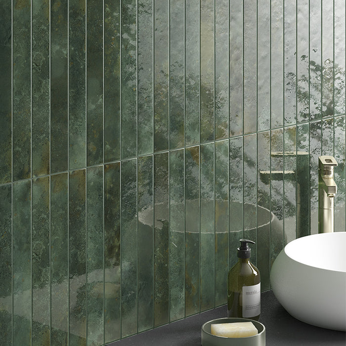 Maldives Pine Green | Gloss | Wall Tiles | 5cm x 40cm