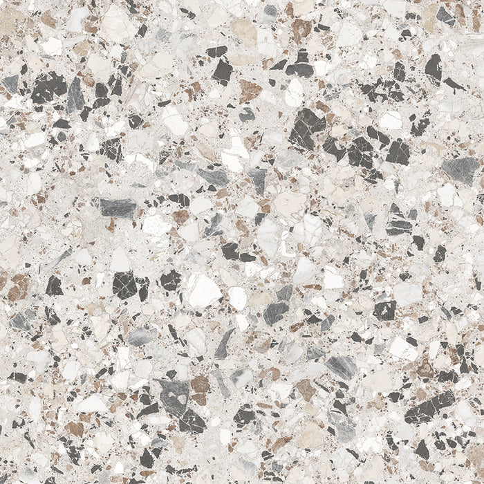 Vito Moonstone Classical Terrazzo Style 4d Brushed Finish Tiles 60cm x 60cm