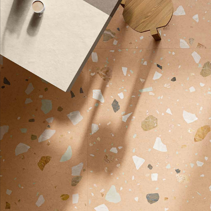 Fragmenta Terracotta Terrazzo Effect Porcelain Tiles 60cm x 120cm