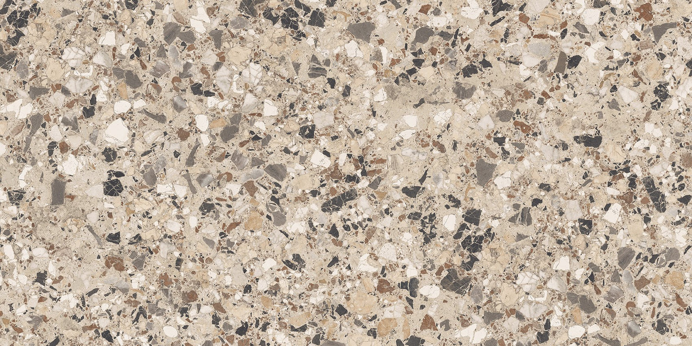 Vito Dolomite Classical Terrazzo Style 4d Brushed Finish Tiles 60cm x 120cm