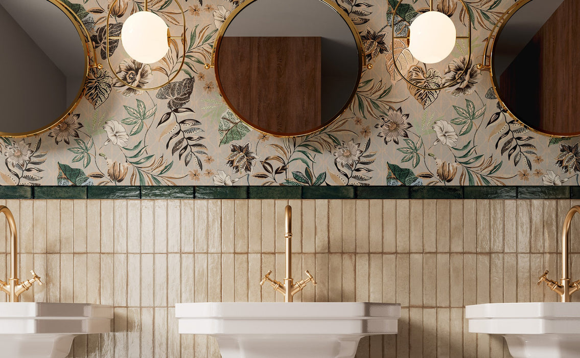 Play Forest green Brick Rectified | Wall & Floor Tiles | 5cm x 20cm
