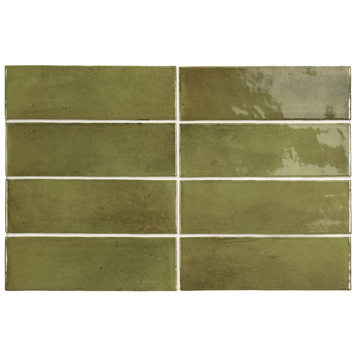 Atlas Mini Brick GLOSS Verde 5cm x 15cm FULL TILE SAMPLE