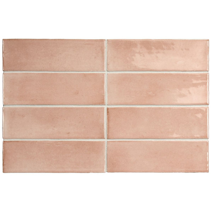 Atlas Mini Brick GLOSS Pink 5cm x 15cm FULL TILE SAMPLE