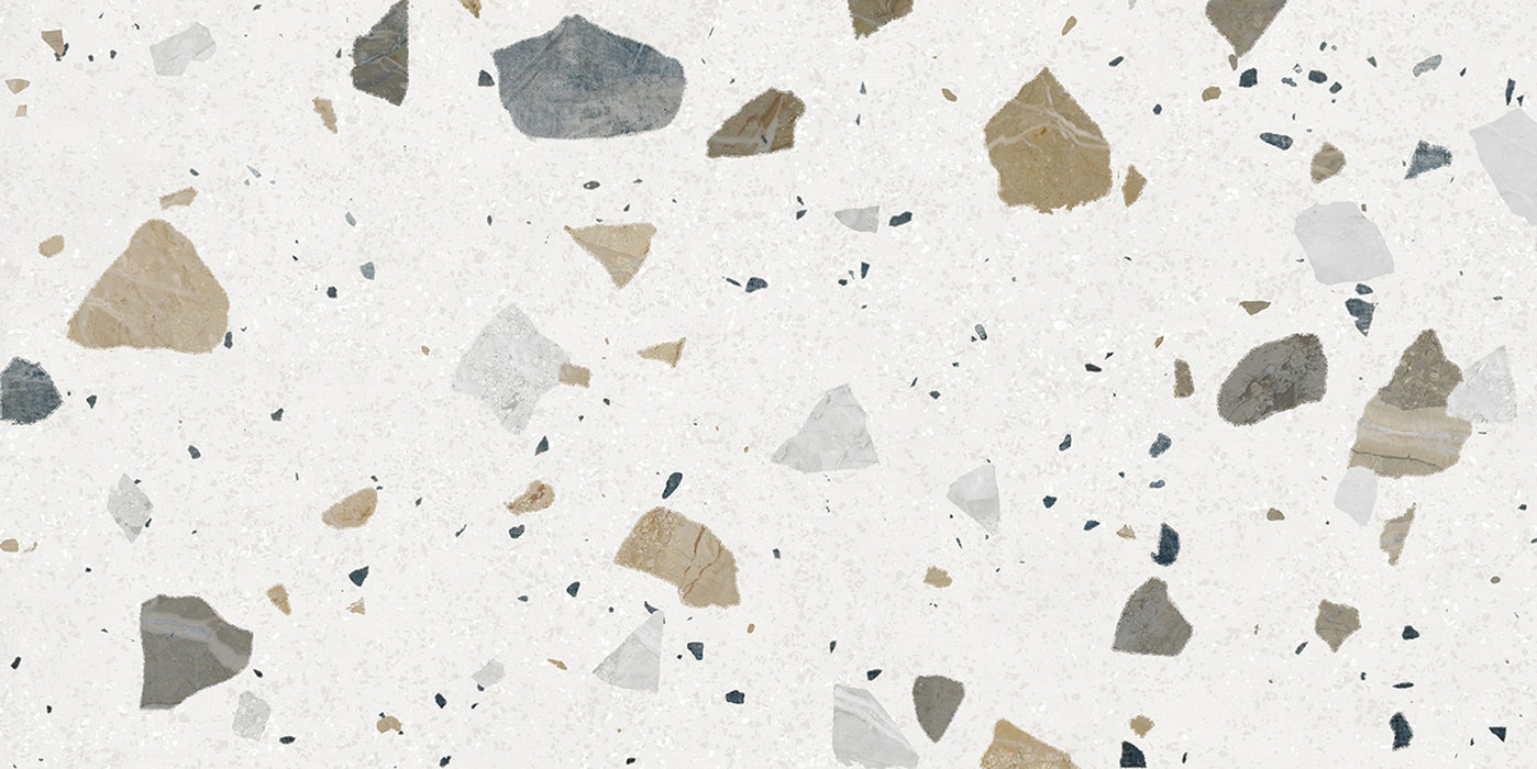 Fragmenta Light Terrazzo Effect Porcelain Tiles 60cm x 120cm CUT TILE SAMPLE