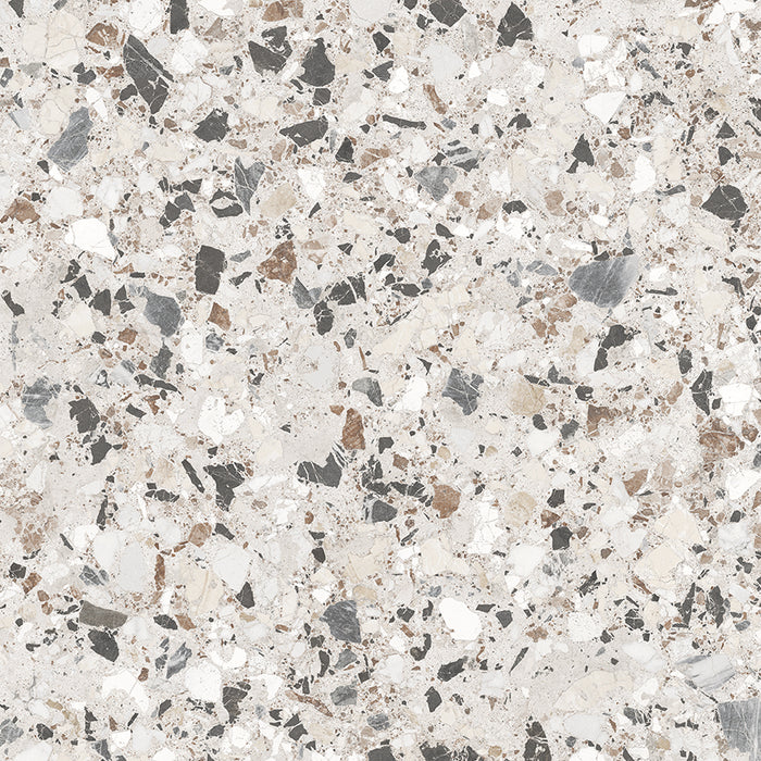 Vito Moonstone Classical Terrazzo Style 4d Brushed Finish Tiles 60cm x 60cm