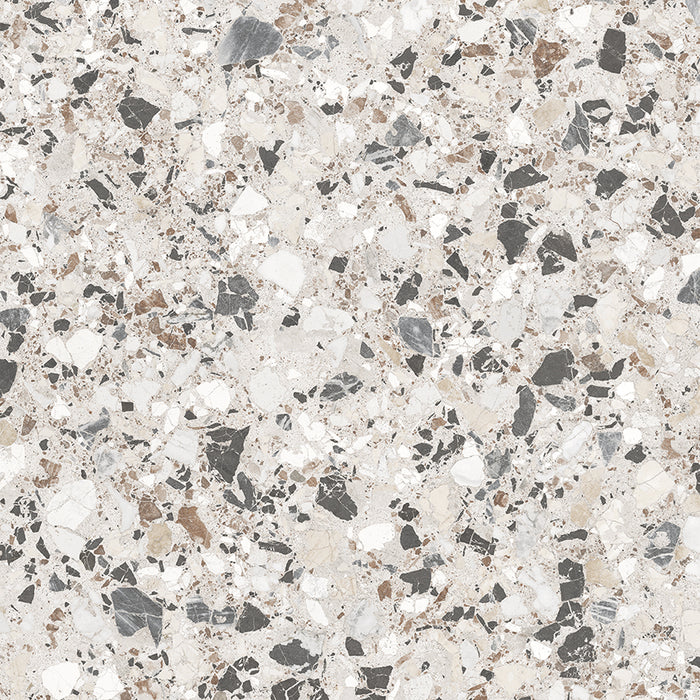 Vito Moonstone Classical Terrazzo Style 4d Brushed Finish Tiles 60cm x 60cm