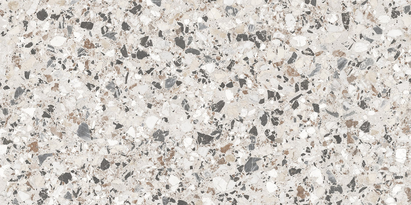 Vito Moonstone Classical Terrazzo Style 4d Brushed Finish Tiles 60cm x 120cm