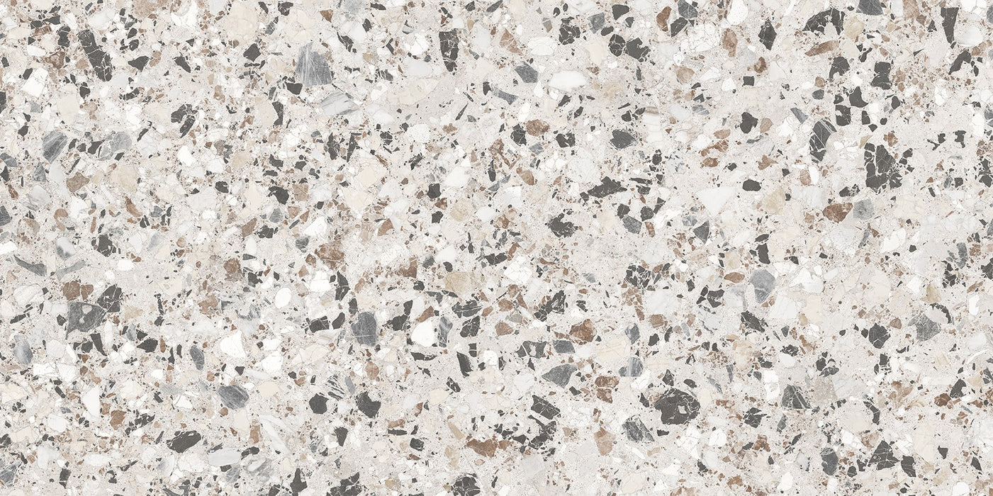 Vito Moonstone Classical Terrazzo Style 4d Brushed Finish Tiles 60cm x 120cm