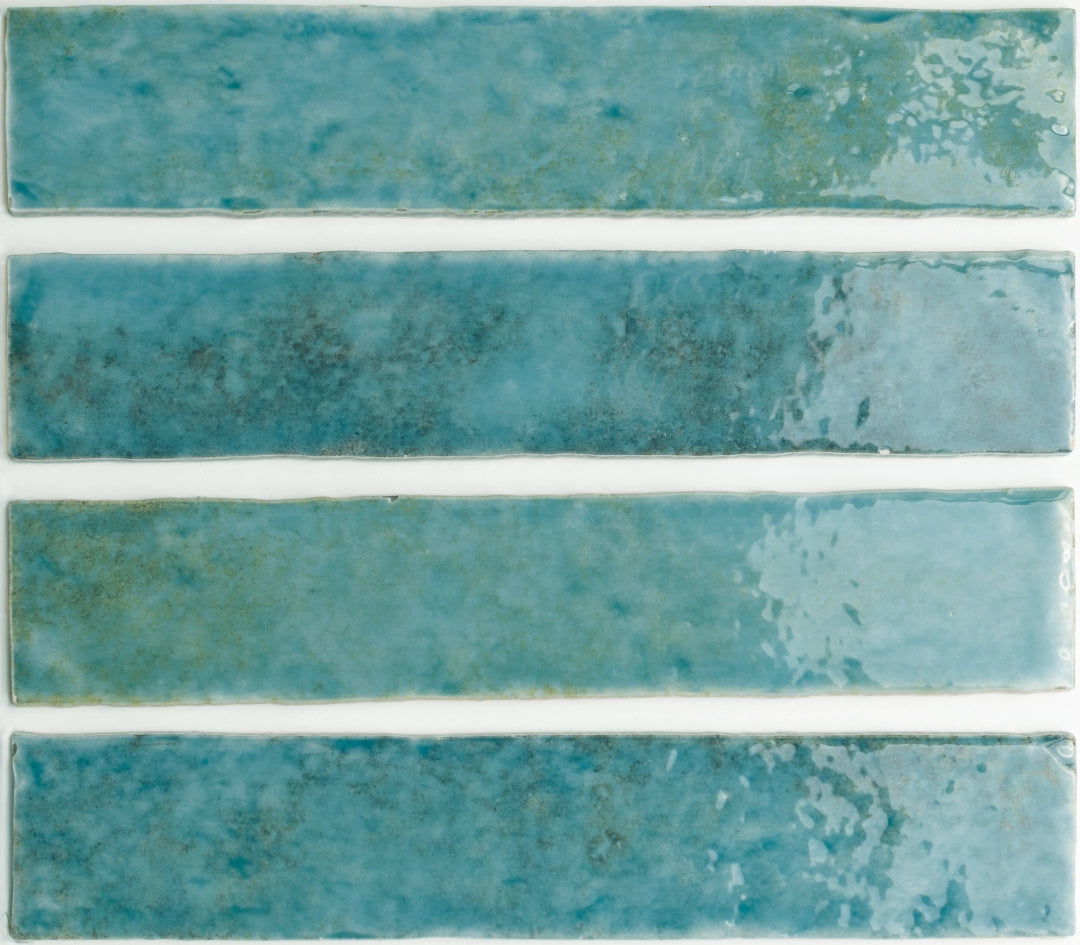 Elazar Brick Tile | Azul Blue | Wall Tile | 5cm x 25cm | FULL TILE SAM ...