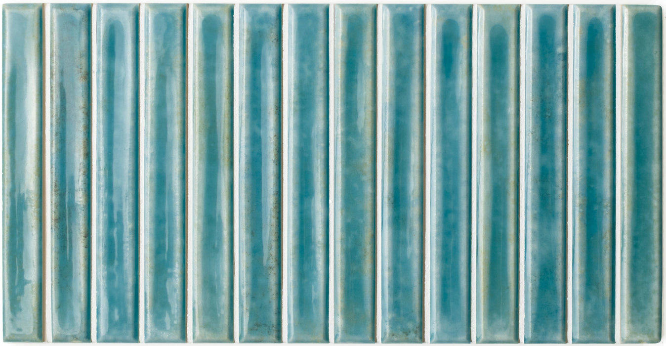 Elazar DECOR Tile | Azul Blue | Wall Tile | 5cm x 25cm | CUT TILE SAMPLE