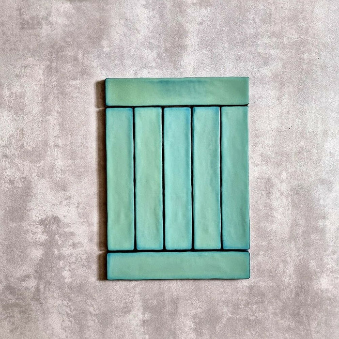 Lustre Lava Green Brick Wall Tiles 5cm x 25cm