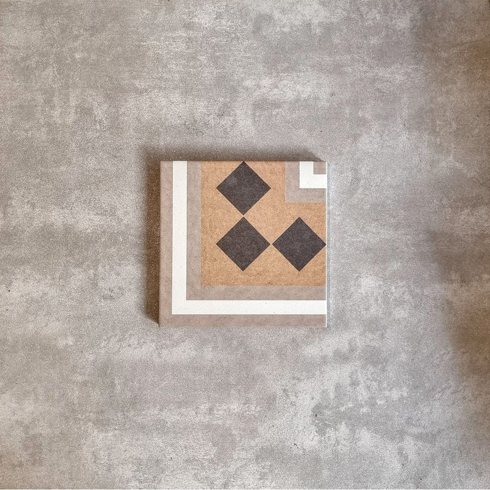 Maison Brun Victorian Corner Tile 20cm x 20cm FULL CORNER SAMPLE