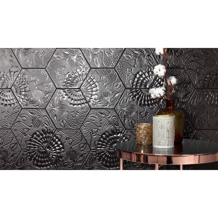 Barcelona Black Hexagon Tile