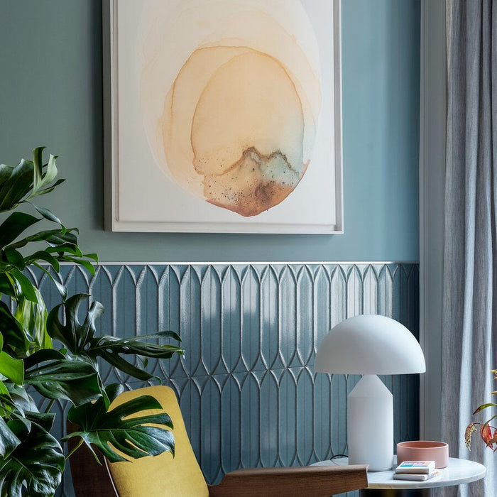 Kutani Decor Laguna Blue Porcelain Wall Tiles 9.1cm x 37.5cm