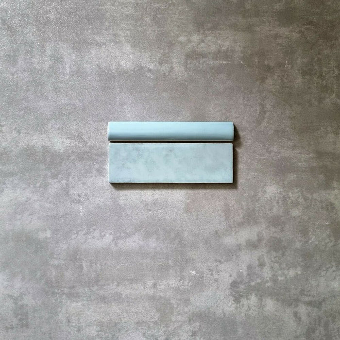 Zellij Bullnose Aqua Blue Pencil Border Tiles 3cm x 20cm