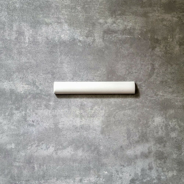 Zellij Bullnose Chalk White Matt Pencil Border Tiles 3cm x 20cm