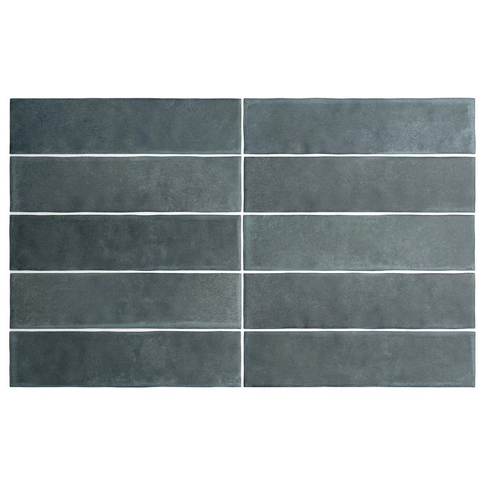 Shoreditch Brick Glacier Blue Matt Porcelain Wall Tiles & Floor Tiles 6cm x 24.6cm Entrance Tiles