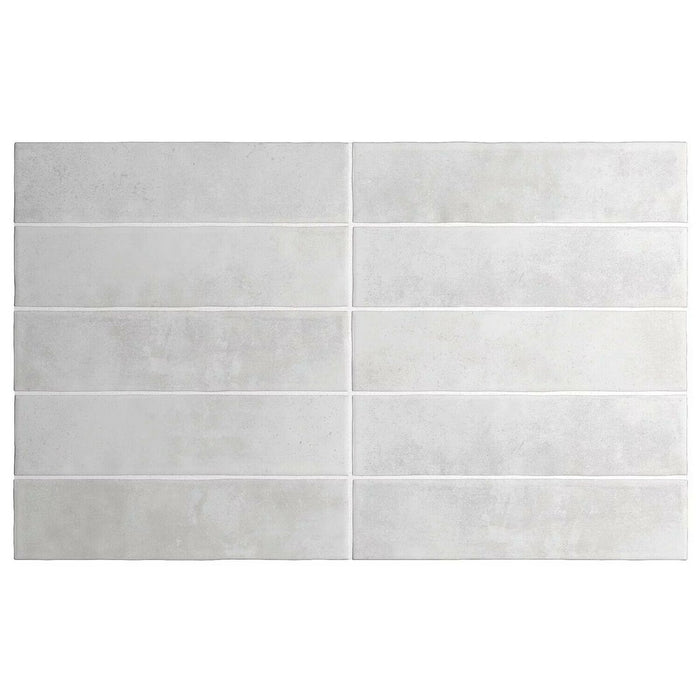 Shoreditch Brick Ice White Matt Porcelain Wall Tiles & Floor Tiles 6cm x 24.6cm Kitchen Tiles FULL TILE SAMPLE