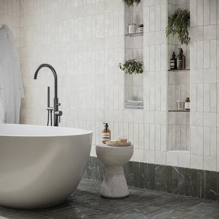 Giovanni Brick Carrara Vintage Marble Wall & Floor Tiles 5.4cm x 22cm FULL TILE SAMPLE