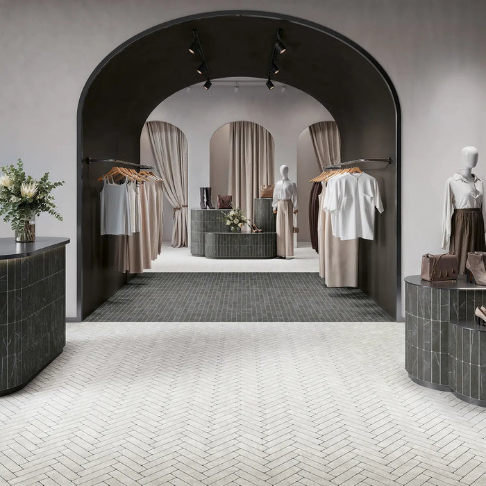 Giovanni Square Carrara Vintage Marble Wall & Floor Tiles 11cm x 11cm