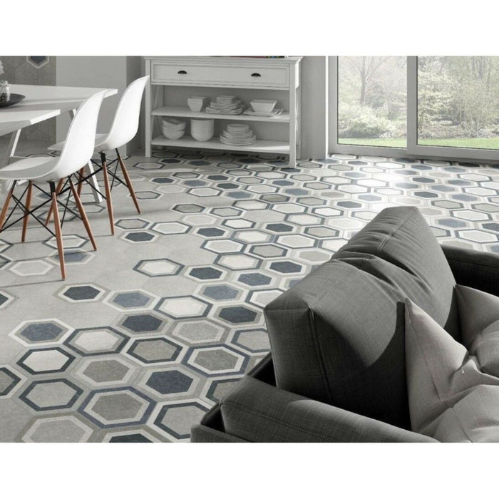 Pietro Stone Decor/Patchwork Hexagon FULL TILE SAMPLE