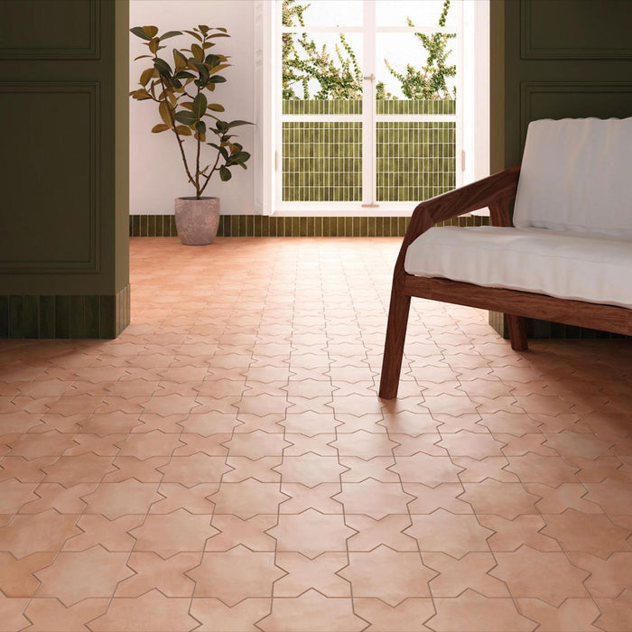 Dohar Cotto Star and Cross Moroccan Porcelain Wall & Floor Tiles