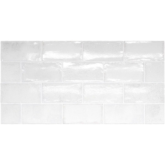 Lille Rustic White Blanca Rustic Gloss Wall Tiles 7.5 X 15cm