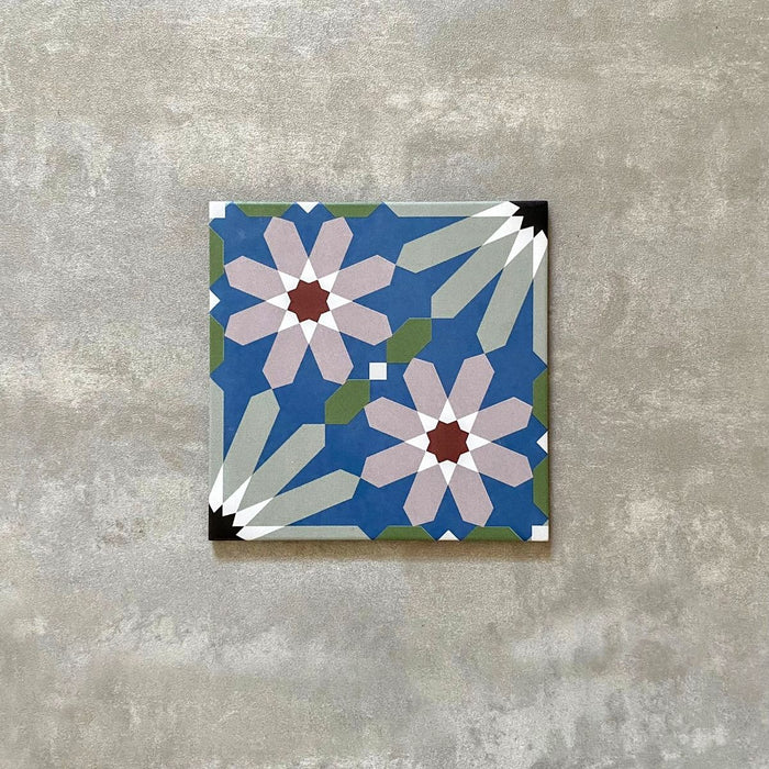 Fizaan Artisan Moroccan Tile 20cm x 20cm FULL TILE SAMPLE