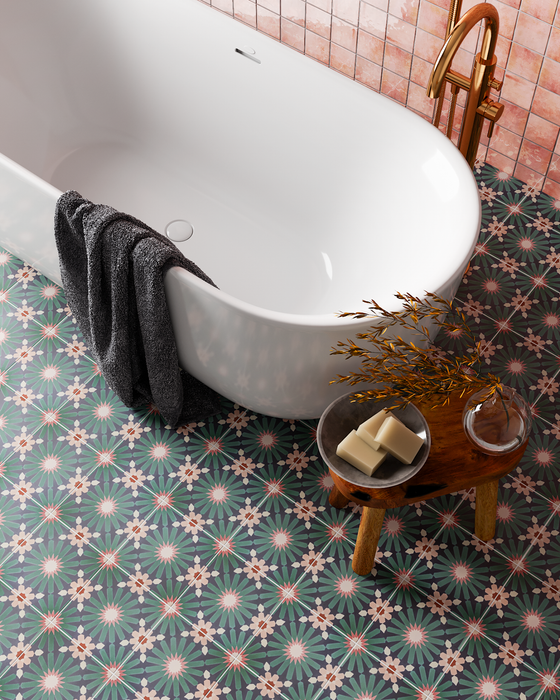 Fizaan Festive Blue Moroccan Pattern Tile 20cm x 20cm