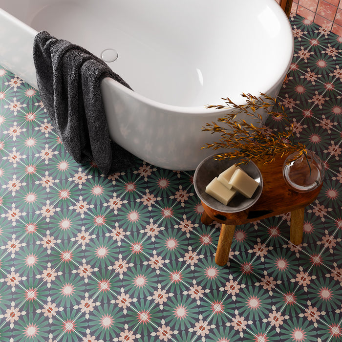 Fizaan Festive Blue Moroccan Pattern Tile 20cm x 20cm