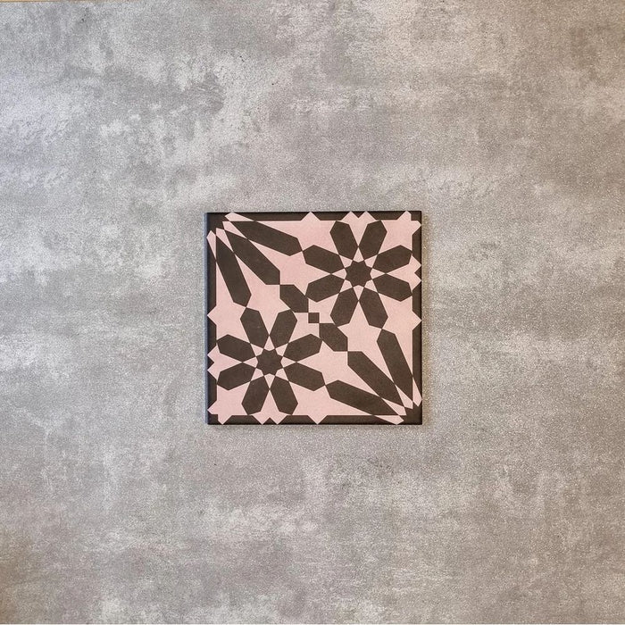 Fizaan Pembe Rose Pink  Moroccan Tile 20cm x 20cm